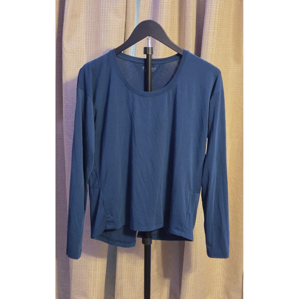 Athleta Long Sleeve Open Back T-Shirt Women's Size Small Dark Green